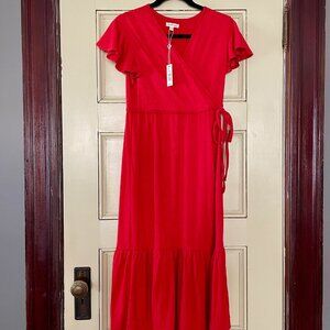 Max Studio, Red Midi Dress, Size Small